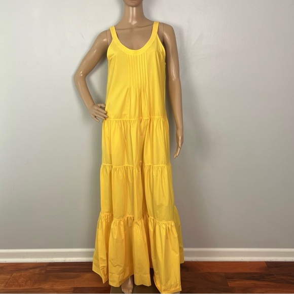 NEW JONATHAN SIMKHAI REVOLVE YELLOW TIERED MAXI DRESS - Picture 2 of 10